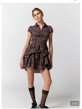 BDG Urban Outfitters Plaid Mini Dress. #steampunk #dark academia #renaissance